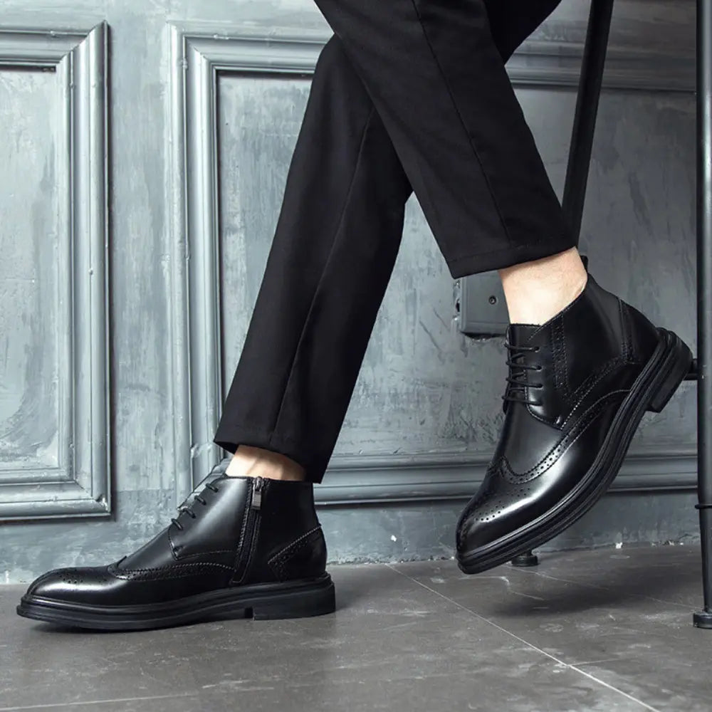 Cavallo height increasing dress ankle boots for men, 7cm (2.7" inches) elevated shoes