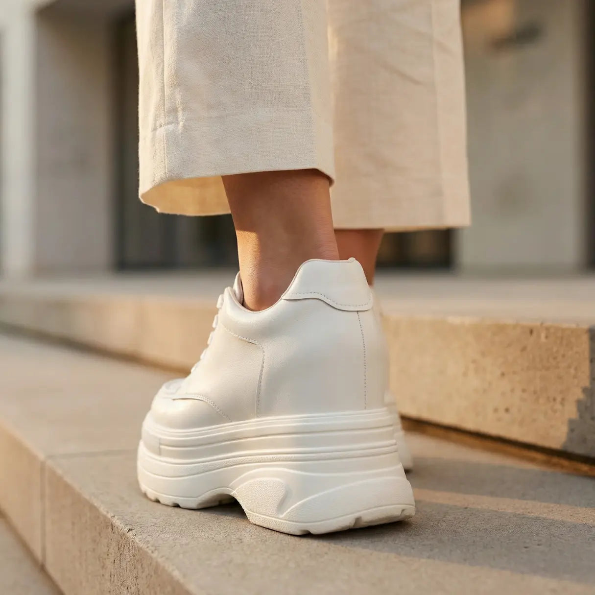 Estella 12cm (4.7" inches) height increasing elevator platform sneakers for women from Lucimora