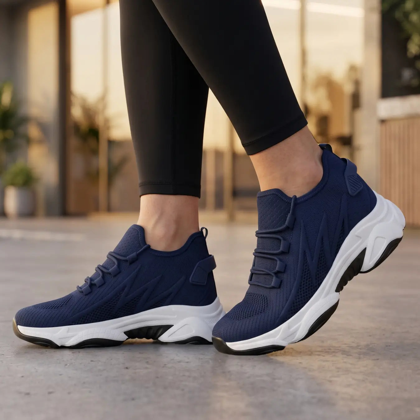 Flash 9cm height increasing athletic shoes for women - lucimora