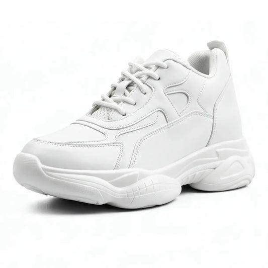 Men's 9cm Height Increasing Sneakers | Kaiser Elevator Chunky Shoes | Lucimora - white