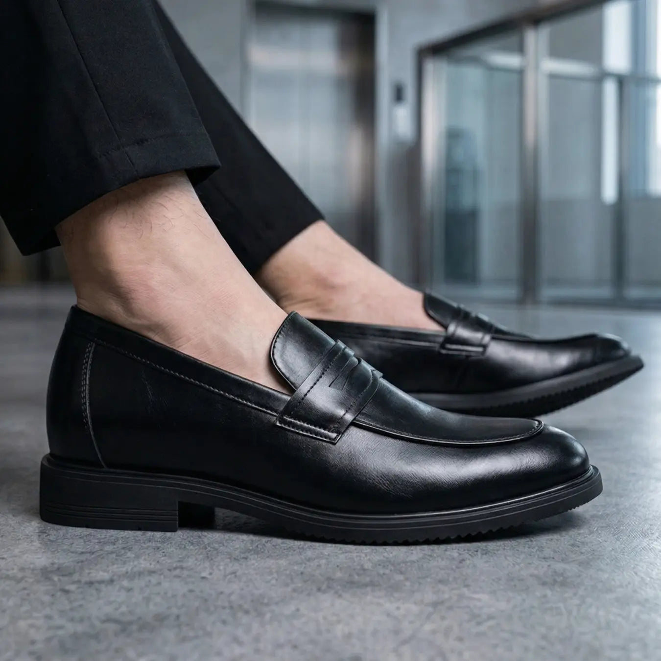 Monarch 7cm height increasing leather dress loafers for men - Lucimora