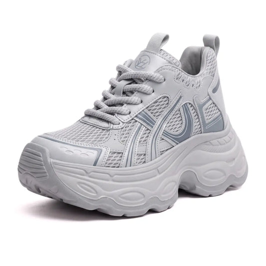Onyra Women's Chunky Platform Sneakers | 10cm Hidden Heel Height Increasing Shoes | Lucimora