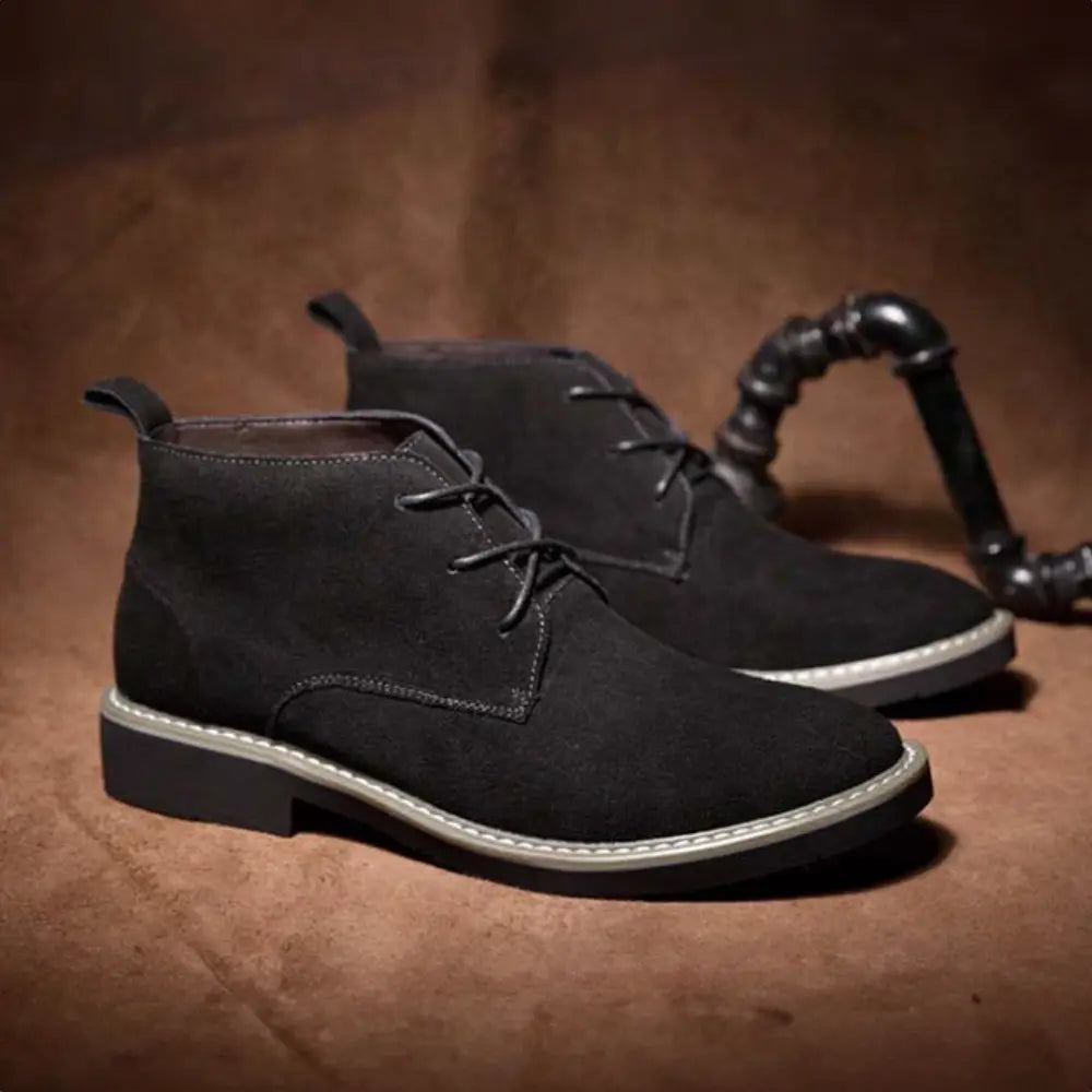 Zenith (8cm Height Increase) | Elevator Shoes | Lucimora - LIGHT BROWN LEATHER HIGH TOP