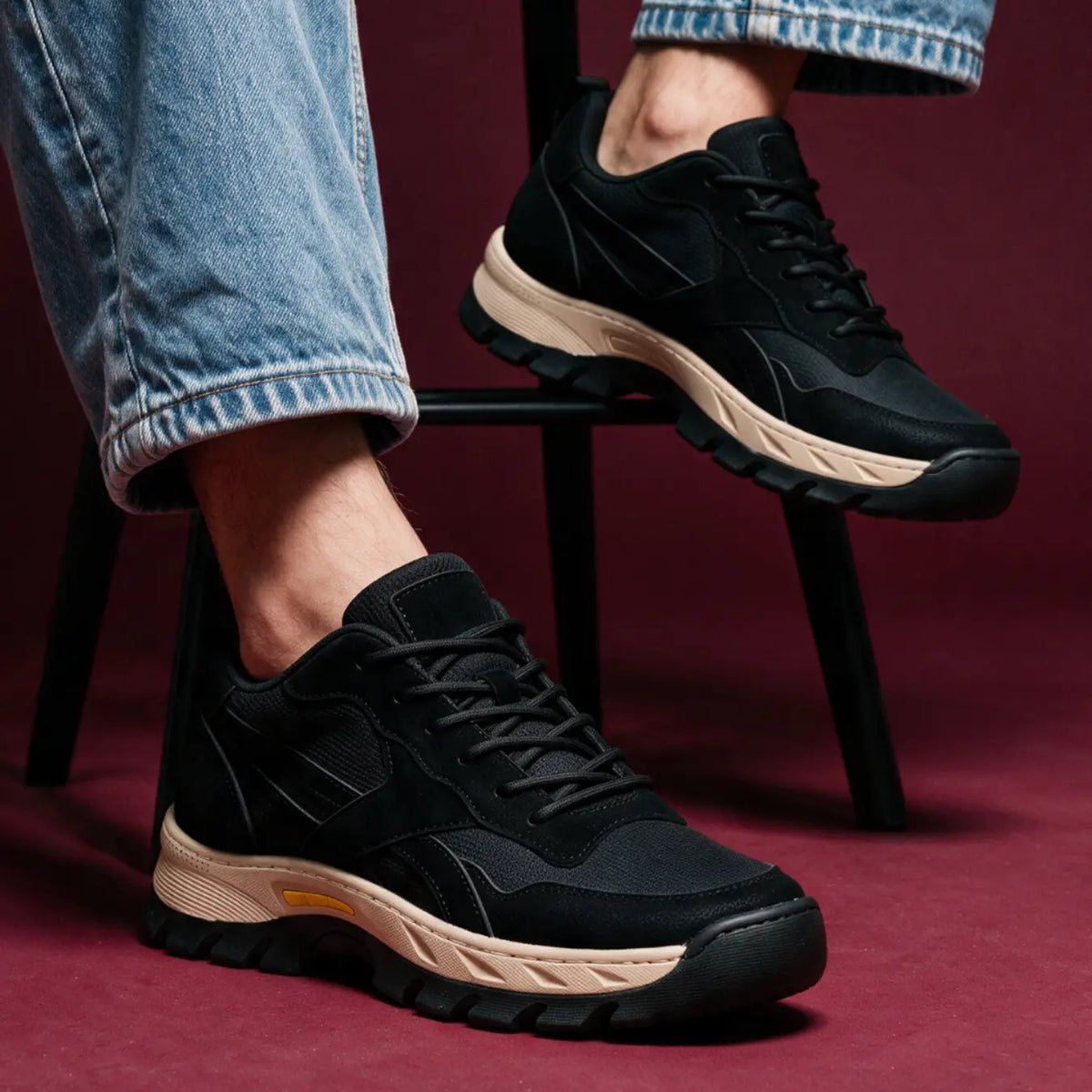 Karnox Cowhide Leather Elevator Sneakers for Men | 8cm Hidden Height Boost | Lucimora -