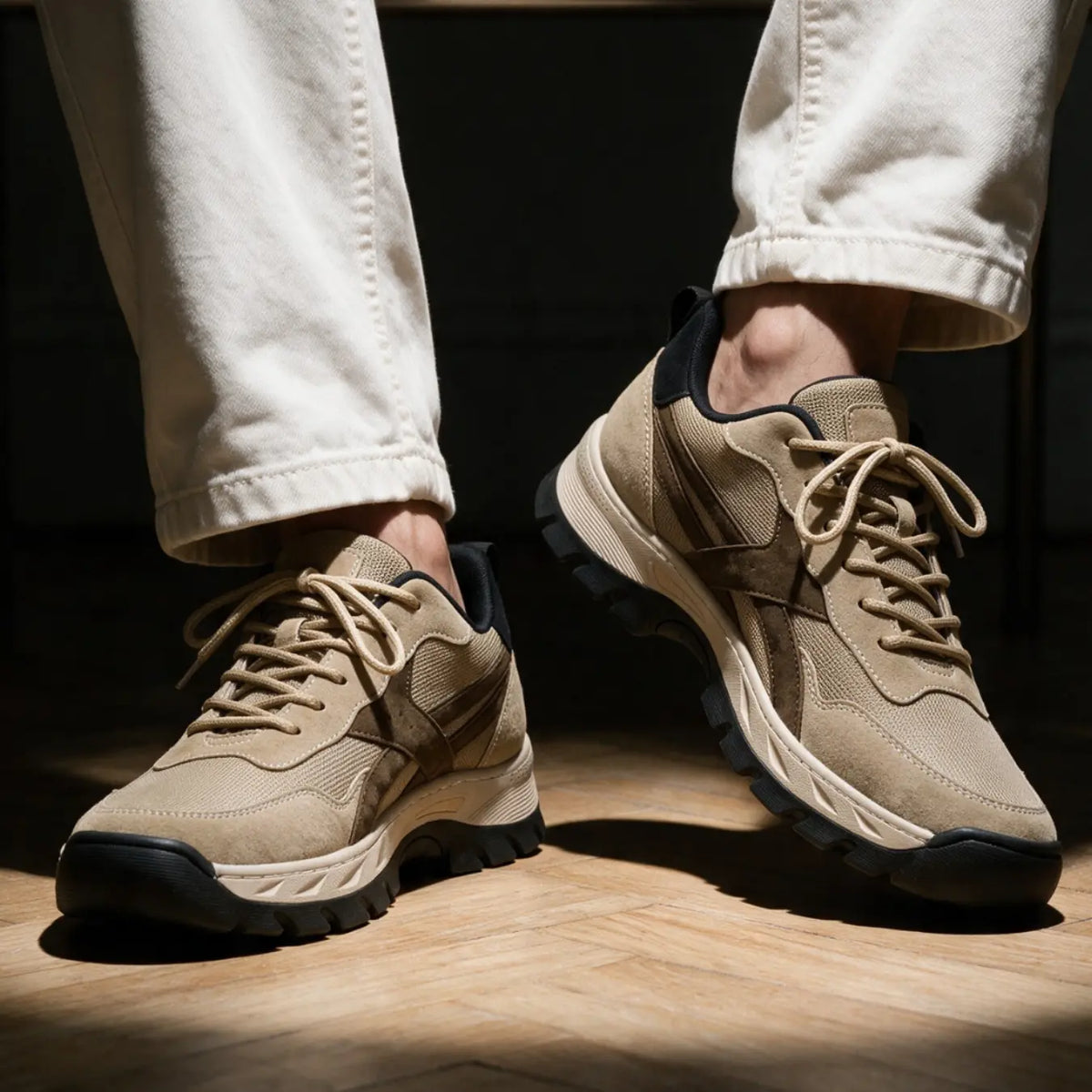 Karnox Cowhide Leather Elevator Sneakers for Men | 8cm Hidden Height Boost | Lucimora -
