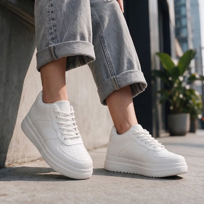 Airlift Original 8cm (3" inches) height increasing elevator sneakers for women - similar to Airforce One - white