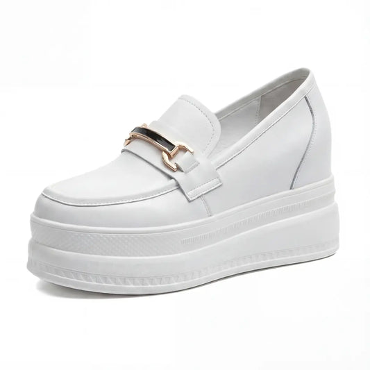 Adams 9cm (3.5" inches) height increasing platform loafers for women from Lucimora 