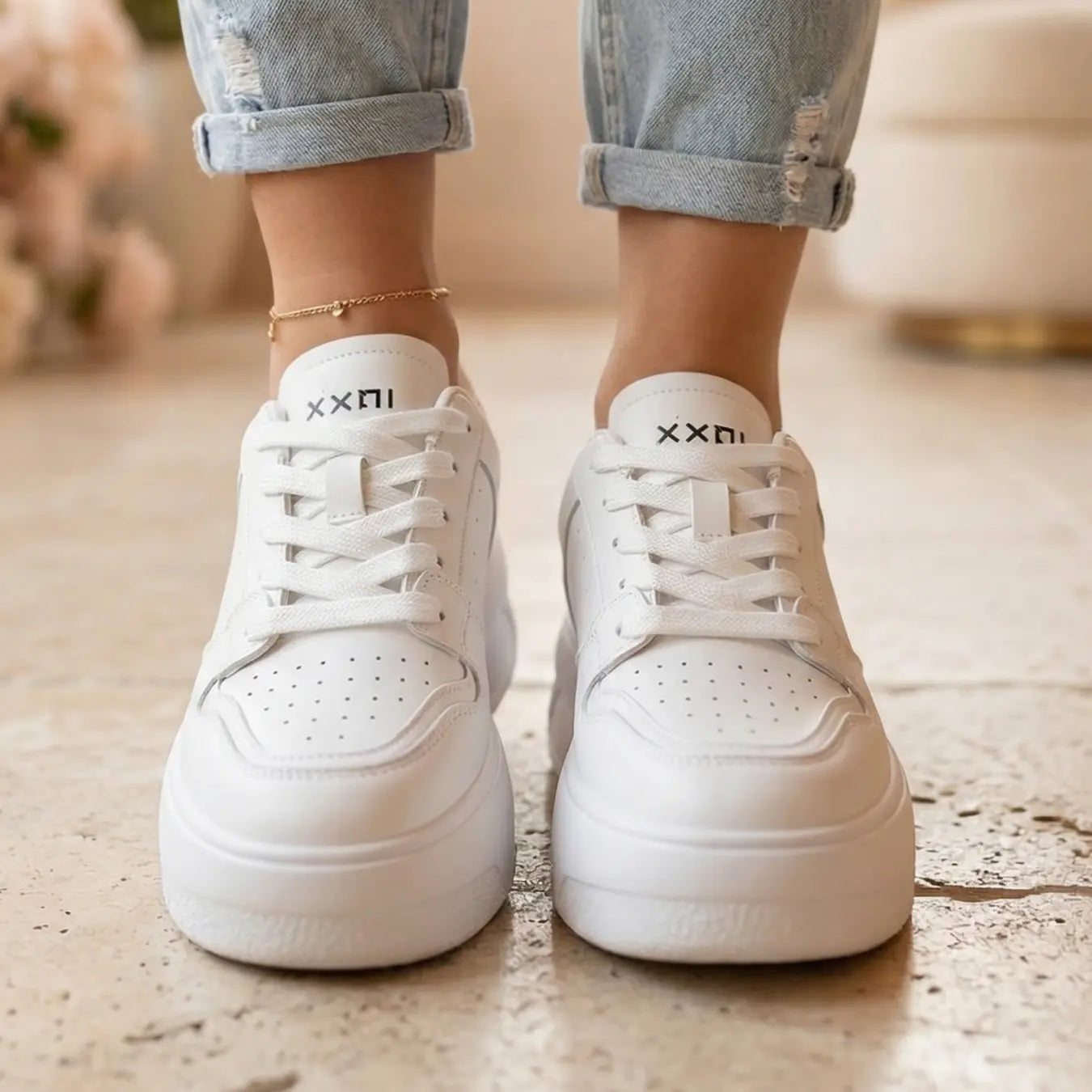 Aeris 9cm height increasing cowhide leather sneakers for women - Lucimora