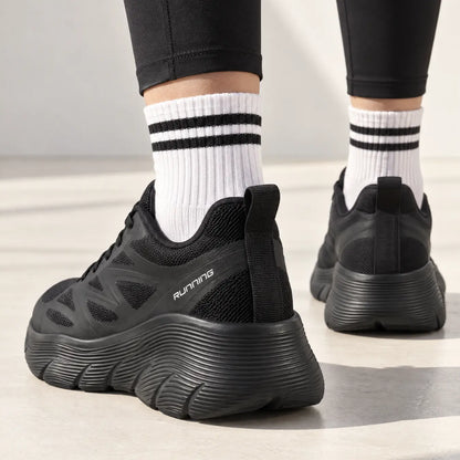 Aero Women's 7cm Elevator Sneakers | Athletic Mesh Lace-Up Height Increasing Shoes | Lucimora -