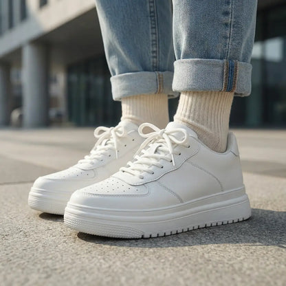 Airlift Original 8cm (3" inches) height increasing elevator sneakers for women - similar to Airforce One - white