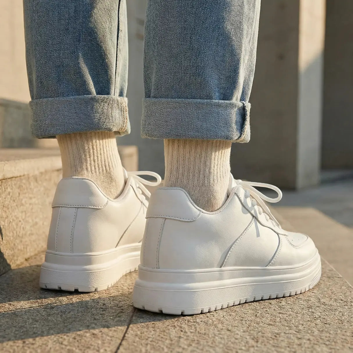 Airlift Original 8cm (3" inches) height increasing elevator sneakers for women - similar to Airforce One - white