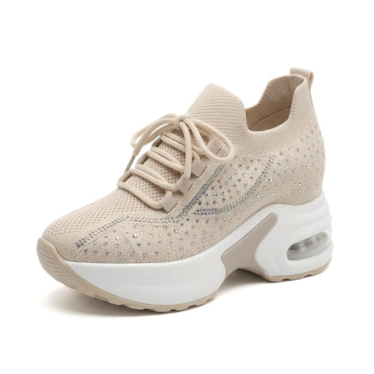 Aluna 10cm (3.9" inches) height increasing elevator sneakers for women from Lucimora 