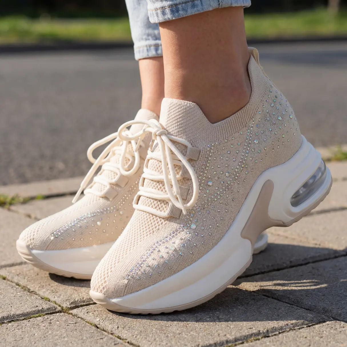 Aluna 10cm (3.9" inches) height increasing elevator sneakers for women from Lucimora 