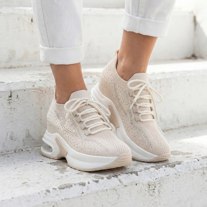 Aluna 10cm (3.9" inches) height increasing elevator sneakers for women from Lucimora 