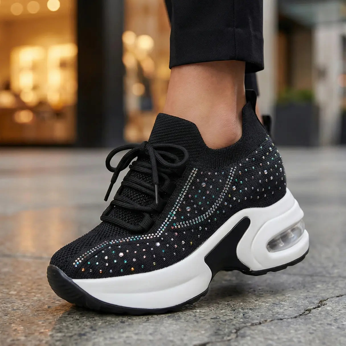 Aluna 10cm (3.9" inches) height increasing elevator sneakers for women from Lucimora 