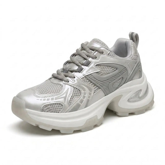 Lucimora Aria Women’s Platform Sneakers – 8cm Height Increase – Mesh Panel Chunky Trainers