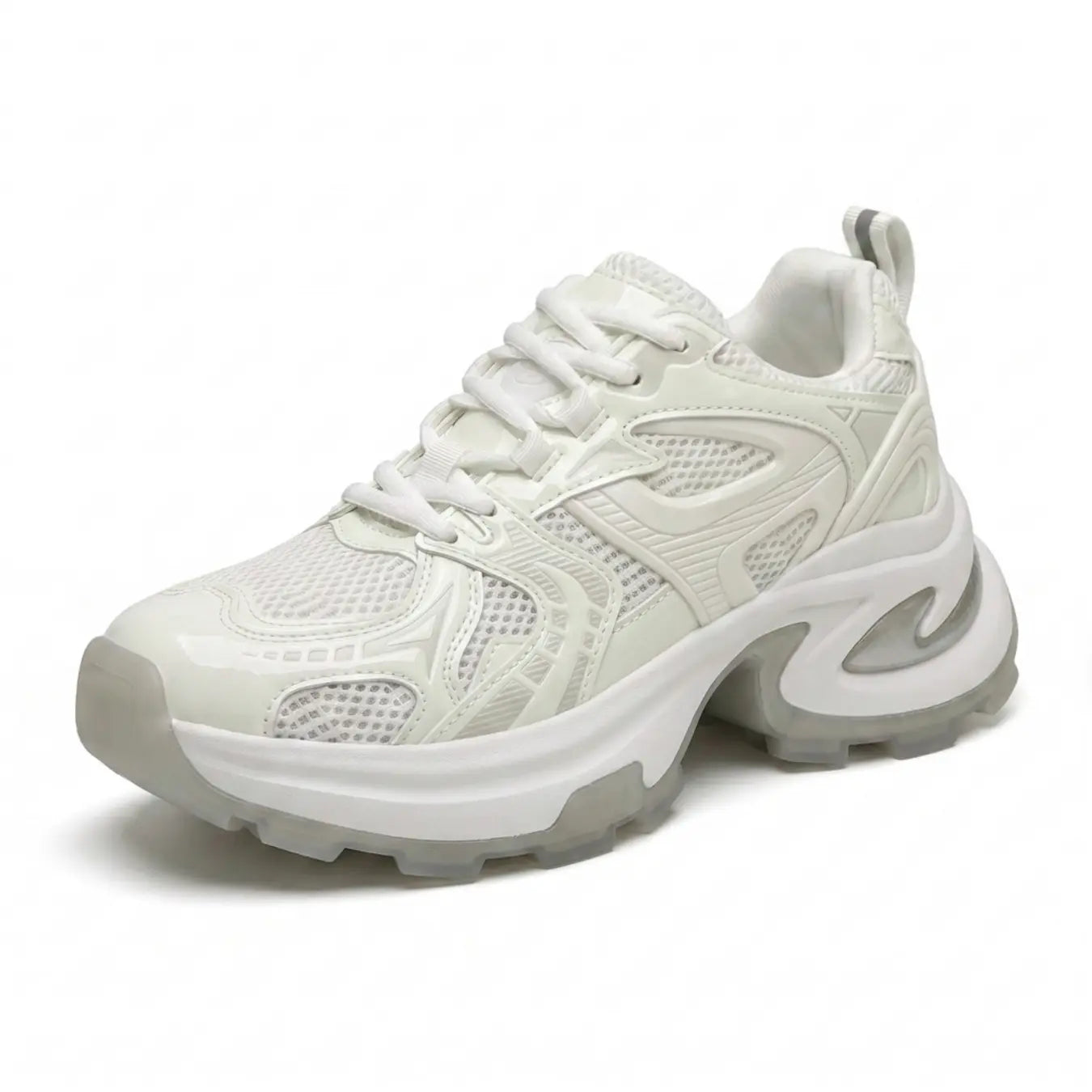 Lucimora Aria Women’s Platform Sneakers – 8cm Height Increase – Mesh Panel Chunky Trainers