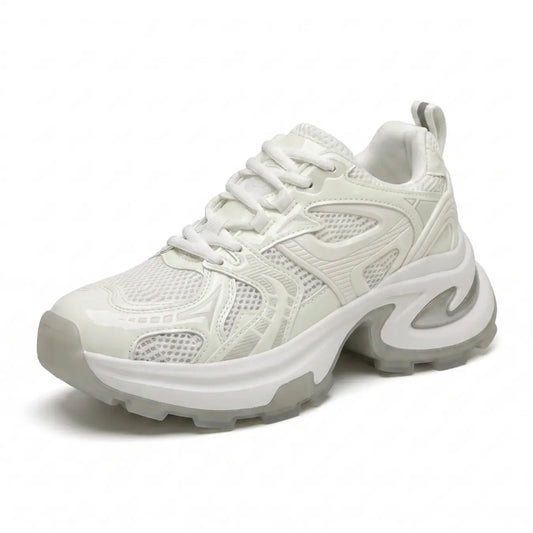 Lucimora Aria Women’s Platform Sneakers – 8cm Height Increase – Mesh Panel Chunky Trainers