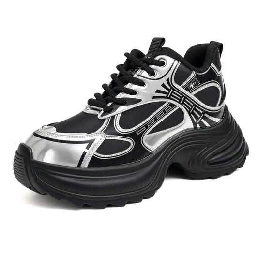 Astria 9cm height increasing leather athletic sneakers for women - Lucimora
