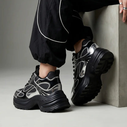 Astria 9cm height increasing leather athletic sneakers for women - Lucimora
