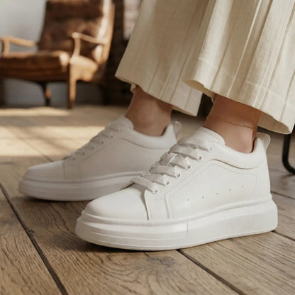 Aven 8cm height increasing microfiber sneakers for women - Lucimora