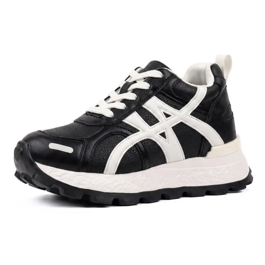 Axelle 9cm height increasing cowhide leather sneakers for women - Lucimora