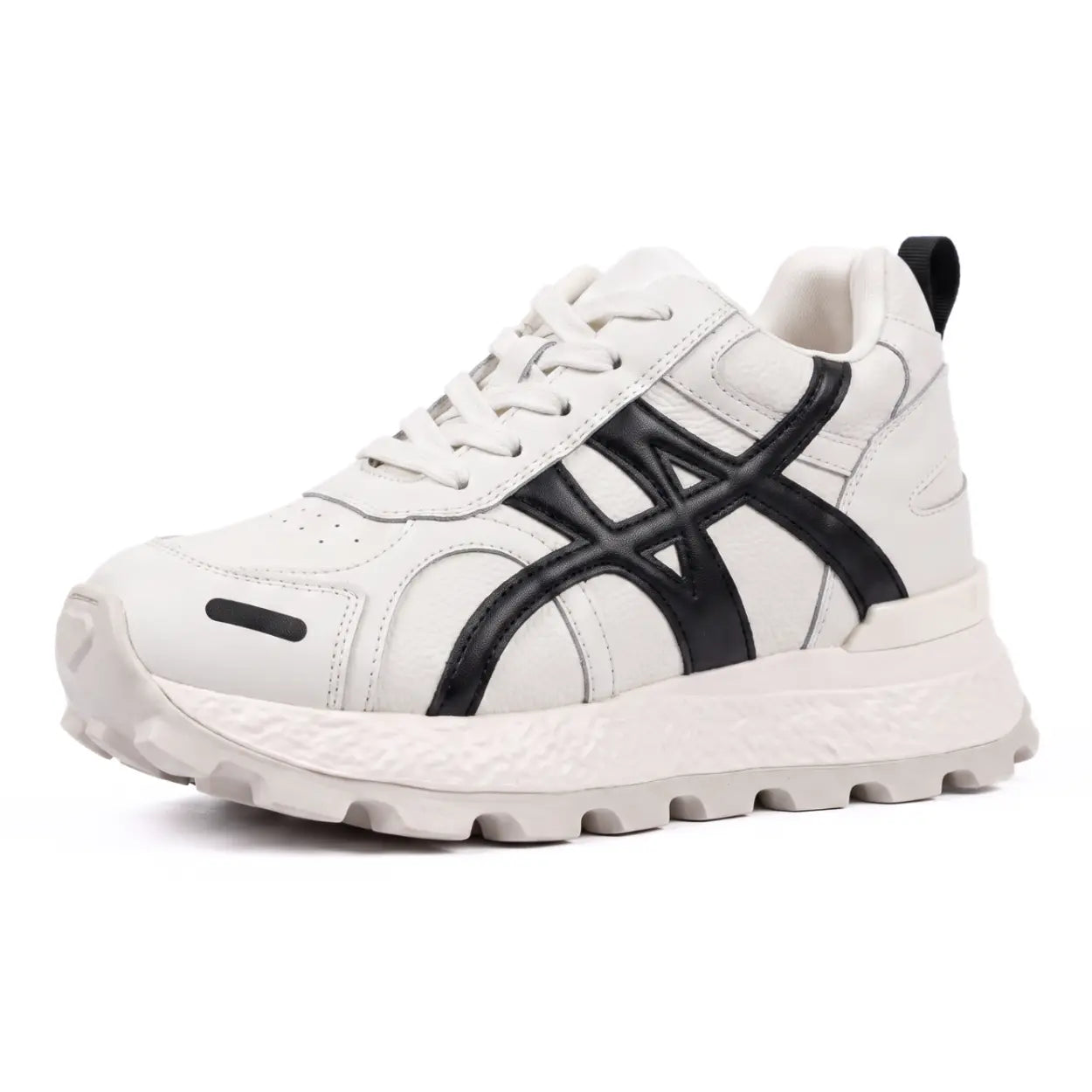 Axelle 9cm height increasing cowhide leather sneakers for women - Lucimora