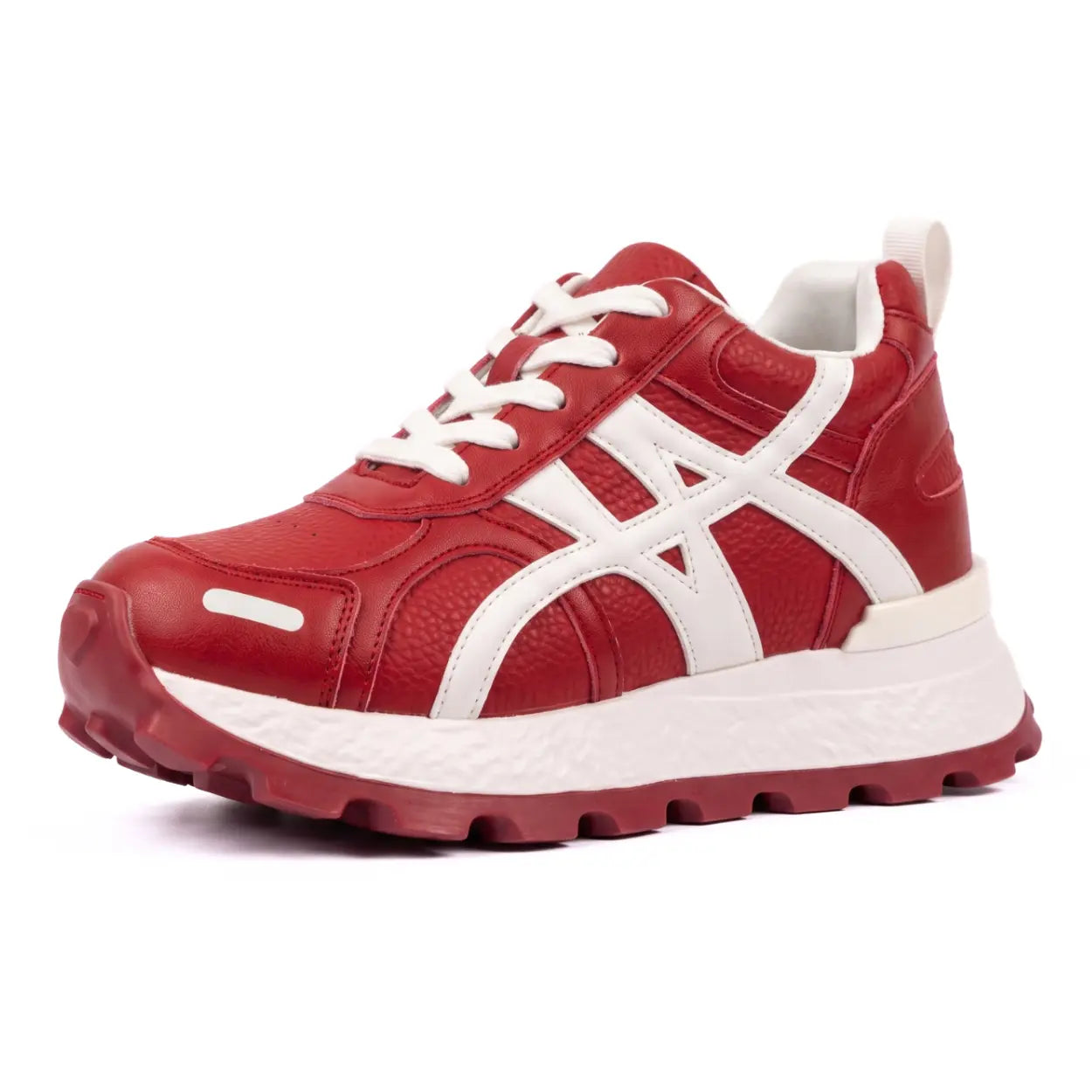 Axelle 9cm height increasing cowhide leather sneakers for women - Lucimora