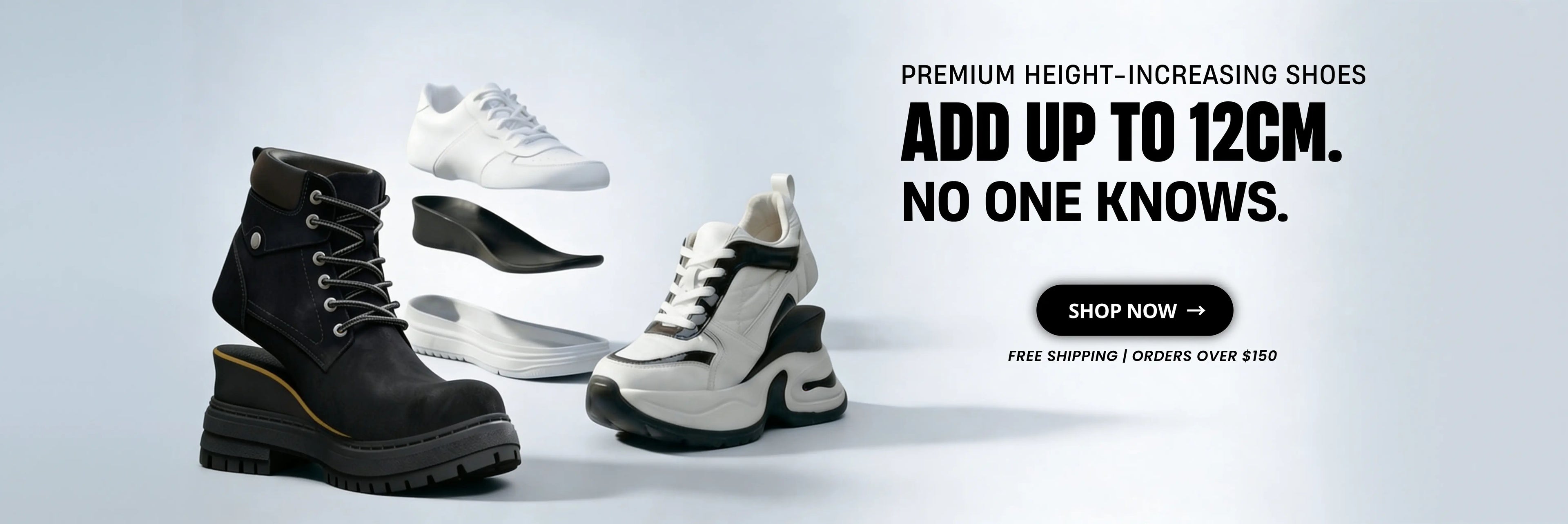 height increasing shoes up to 12cm elevation for men and women - Lucimora