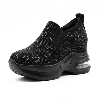Blyss Women's Slip-on Elevator Sneakers | 9cm Hidden Heel Height Increasing Shoes | Lucimora