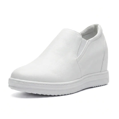 CND 8cm (3" inches) height increasing elevator leather loafers for women from Lucimora 