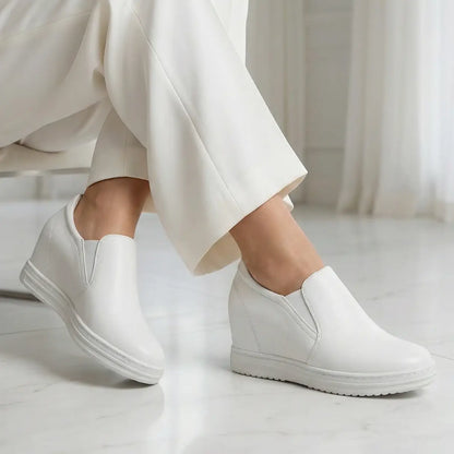 CND 8cm (3" inches) height increasing elevator leather loafers for women from Lucimora 