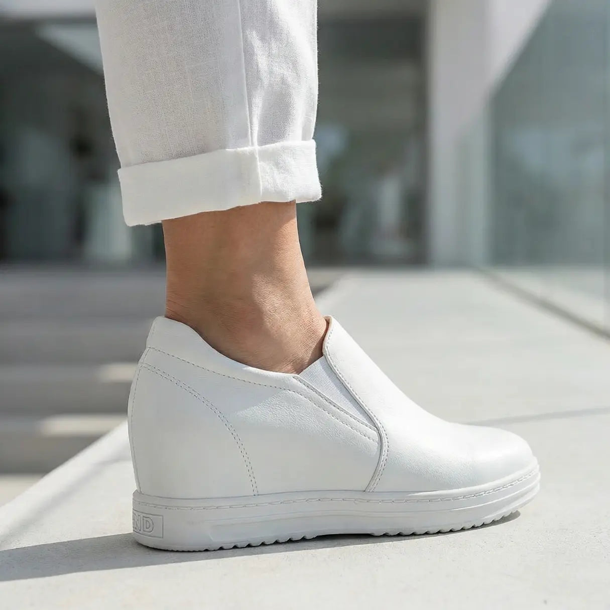 CND 8cm (3" inches) height increasing elevator leather loafers for women from Lucimora 