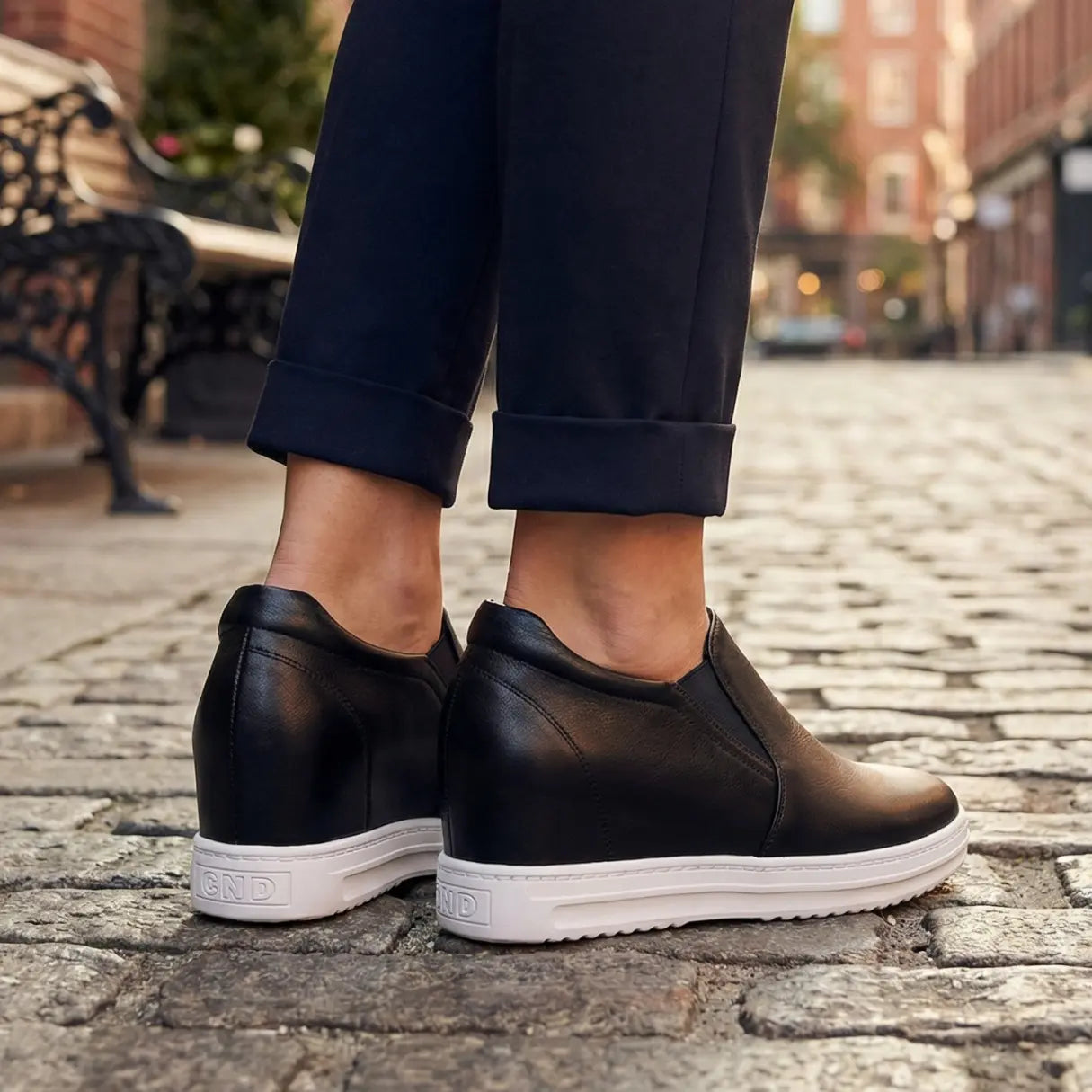 CND 8cm (3" inches) height increasing elevator leather loafers for women from Lucimora 