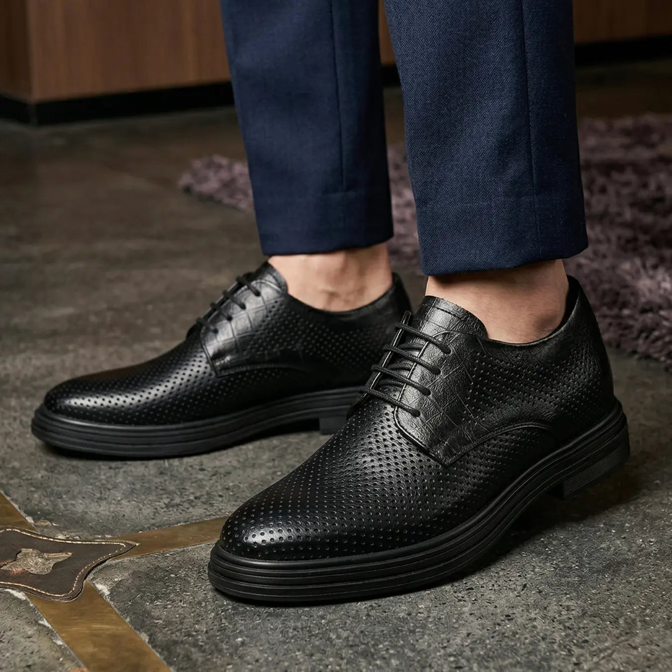Caelum 8cm height increasing cowhide leather dress shoes for men - Lucimora