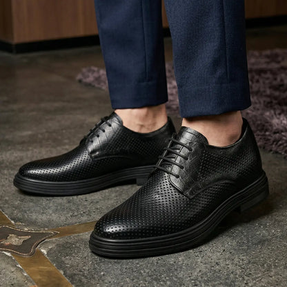 Caelum 8cm height increasing cowhide leather dress shoes for men - Lucimora