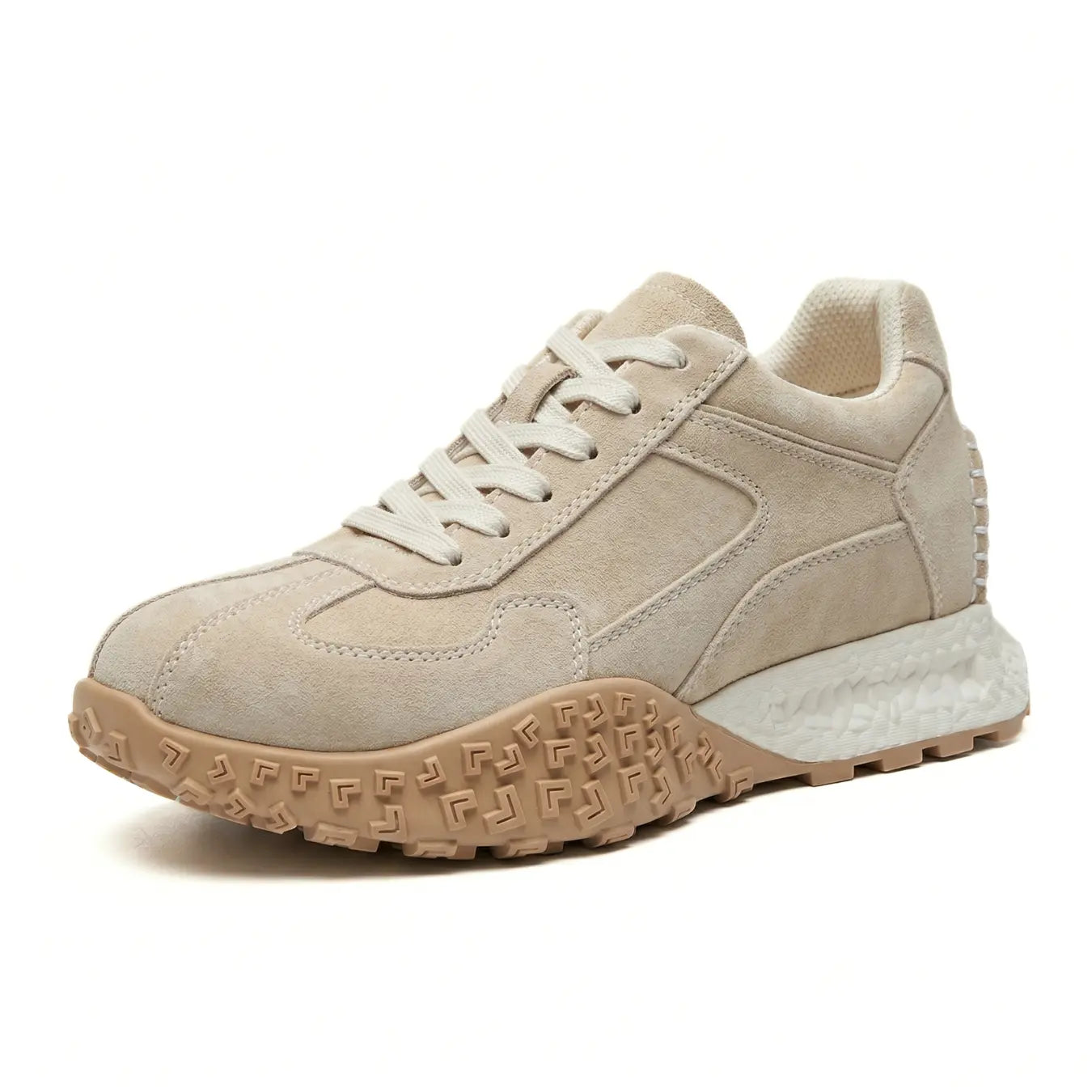 Cairo 7cm height increasing suede leather sneakers for women - Lucimora