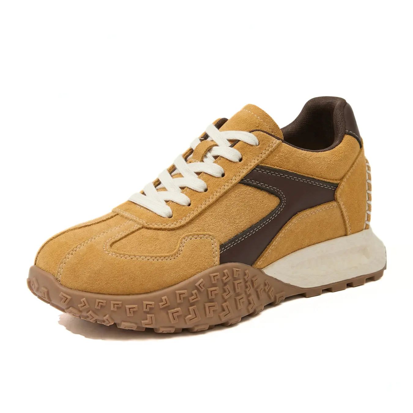 Cairo 7cm height increasing suede leather sneakers for women - Lucimora