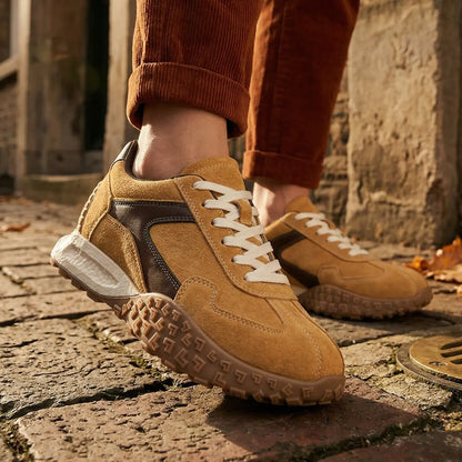 Cairo 7cm height increasing suede leather sneakers for women - Lucimora
