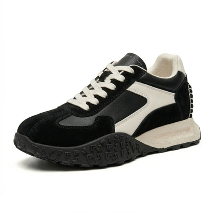 Cairo 7cm height increasing suede leather sneakers for women - Lucimora