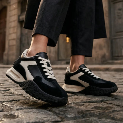 Cairo 7cm height increasing suede leather sneakers for women - Lucimora