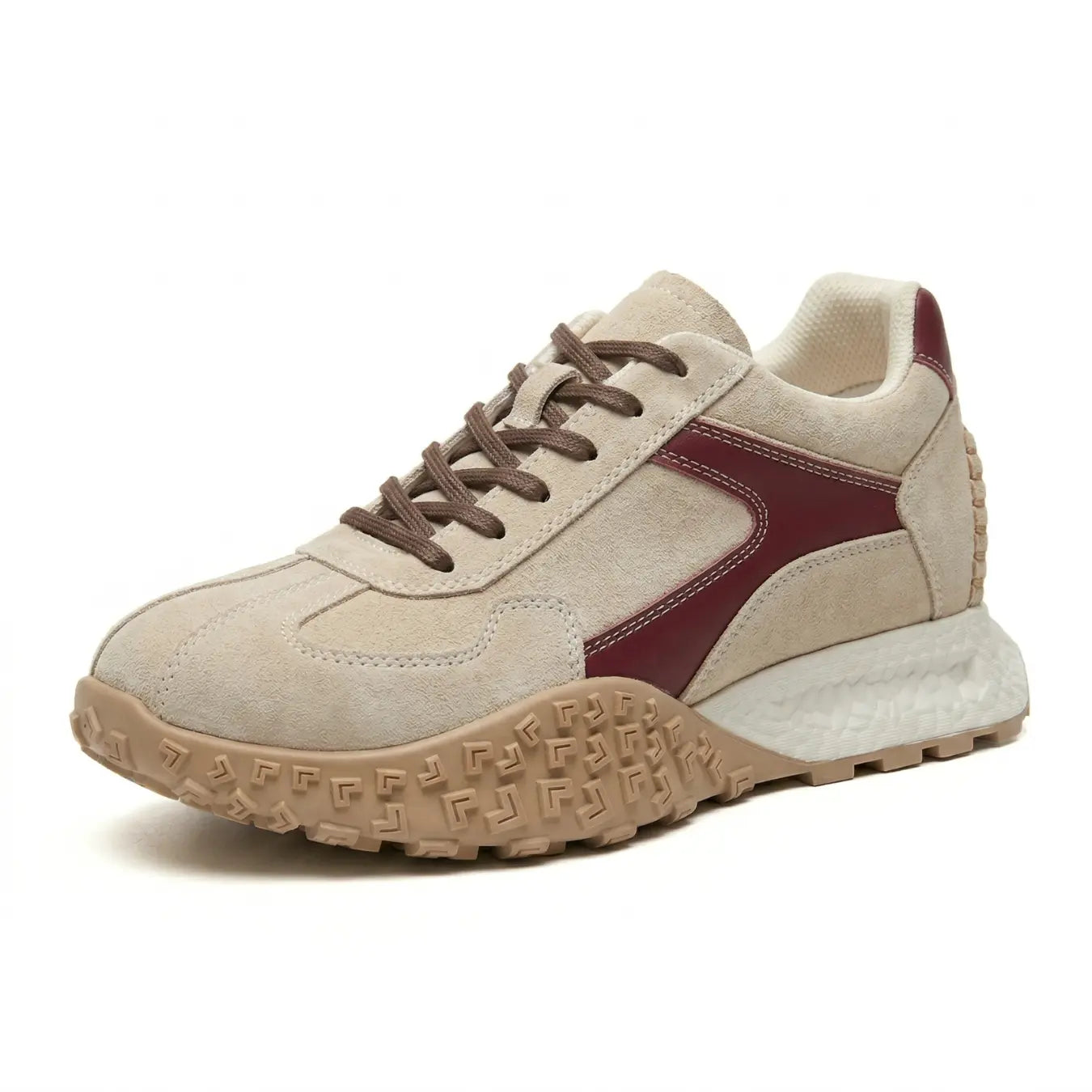 Cairo 7cm height increasing suede leather sneakers for women - Lucimora