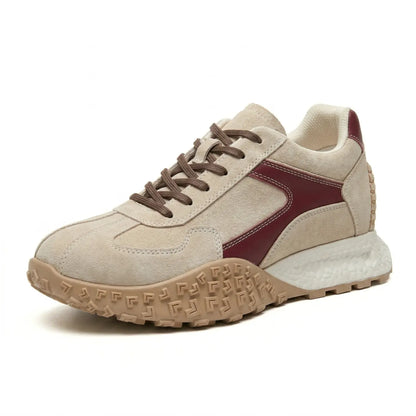 Cairo 7cm height increasing suede leather sneakers for women - Lucimora