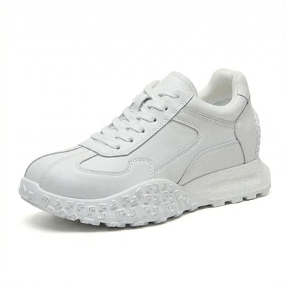Cairo 7cm height increasing suede leather sneakers for women - Lucimora