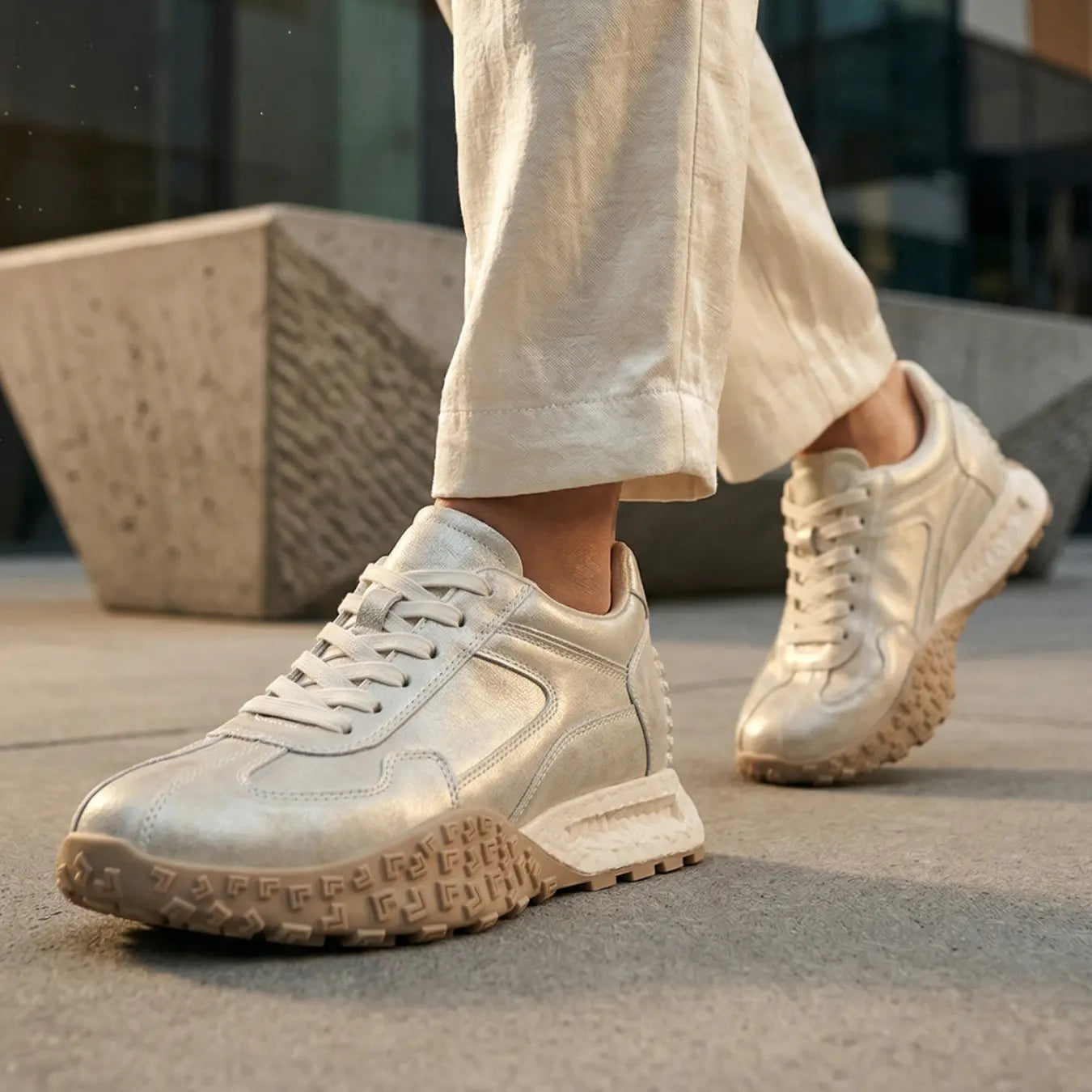 Cairo 7cm height increasing suede leather sneakers for women - Lucimora