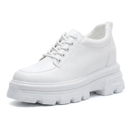 calia 9cm height increasing cowhide leather sneakers for women - lucimora