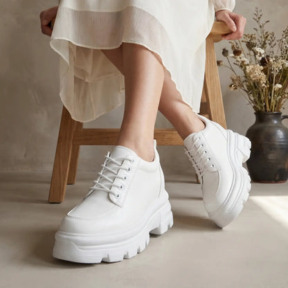 calia 9cm height increasing cowhide leather sneakers for women - lucimora