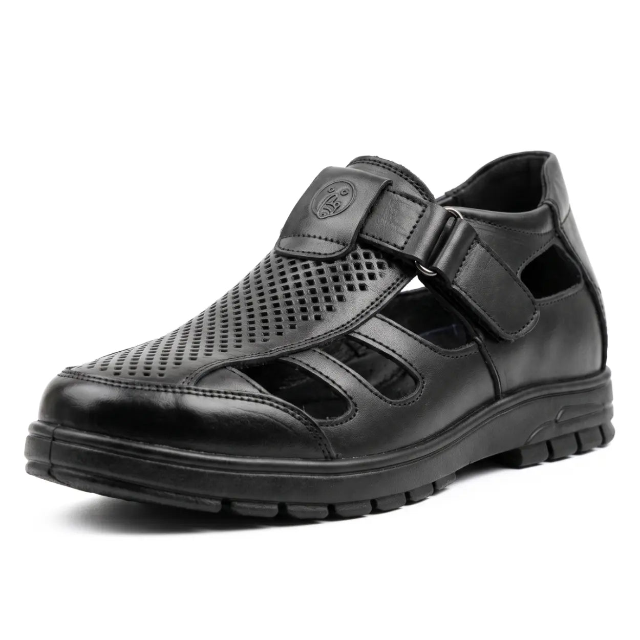 Cassian 7cm height increasing elevator leather sandals for men - Lucimora