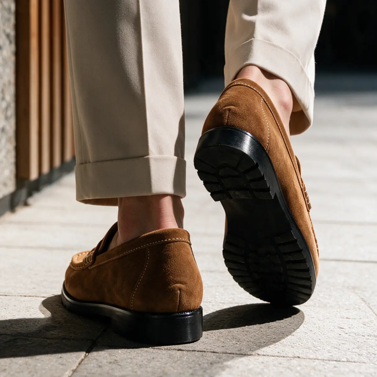 Men's 7cm Height Increasing Loafers | Castello Cowhide Leather Loafers | Lucimora - brown