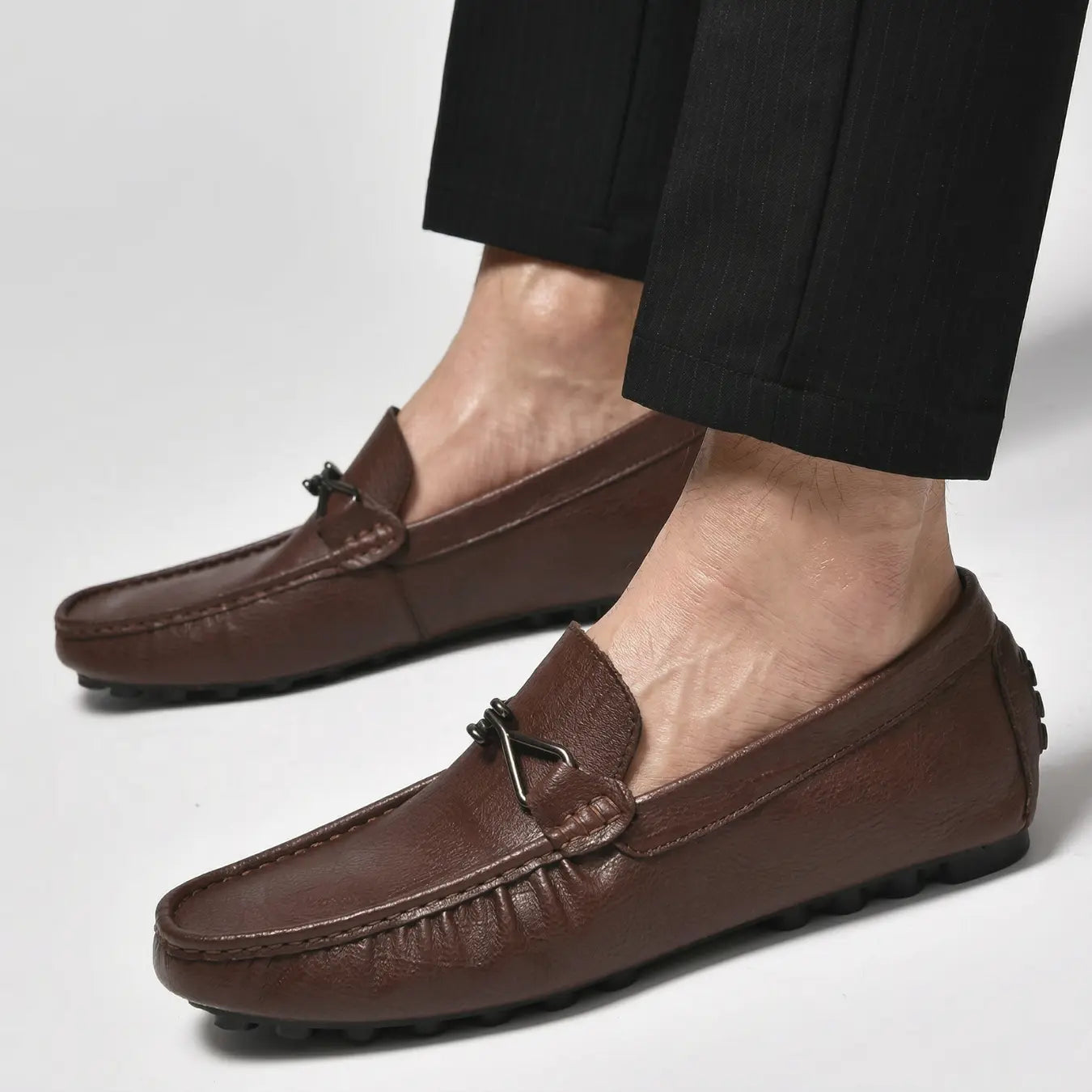 Celest 4.5cm height increasing cowhide leather loafers for men - Lucimora